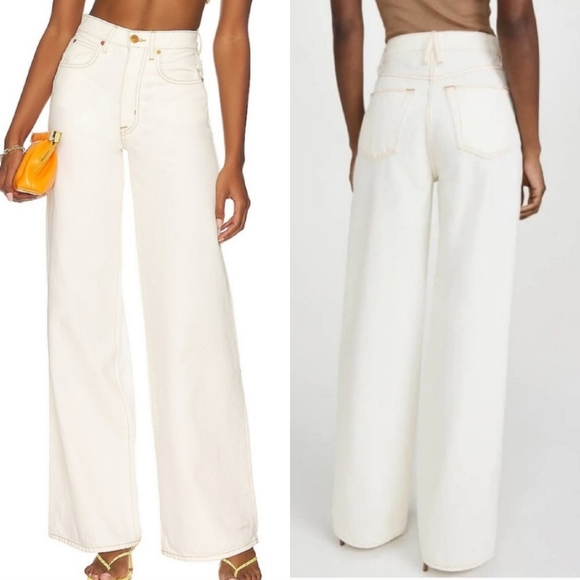 NWT SLVRLAKE Eva Jeans Super Wide Leg High Waisted White 27 - Picture 2 of 11